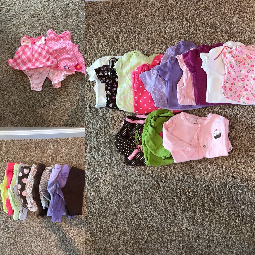 Carters 3 month baby girl lot